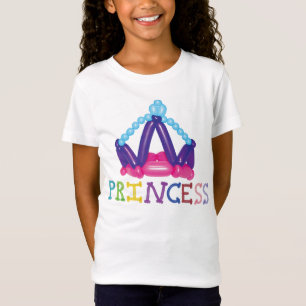 単語のプリンセスが付いている子供の気球のプリンセスの王冠 Tシャツ