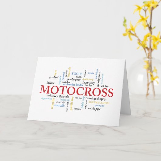 単語のモトクロスの誕生日 カード (黄色い花)
