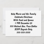 単語の争奪のクリスマスの招待 招待状 (裏面)