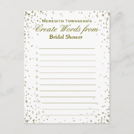 単語の作成 | 金ゴールド紙吹雪 インビテーションポストカード