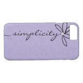単語の単純さ文字オン紫エンボスデザイン Case-Mate iPhoneケース (裏面(横))