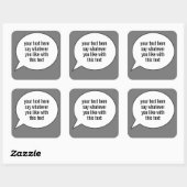 単語の吹き出し音声認識バルーン スクエアシール (シート)