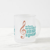 単語の失敗音楽が話す時 フロストグラスマグカップ (正面右)