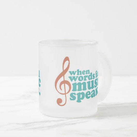 単語の失敗音楽が話す時 フロストグラスマグカップ (正面右)