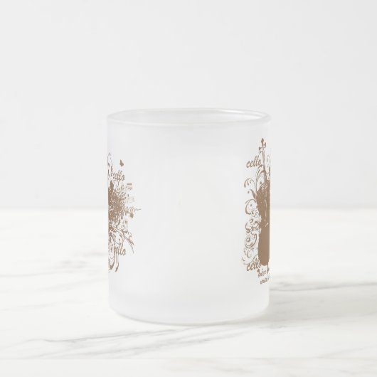 単語の失敗音楽はチェロのミュージシャンを話します フロストグラスマグカップ (中央)