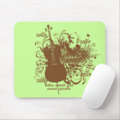 単語の失敗音楽はチェロのミュージシャンを話します マウスパッド (マウス)