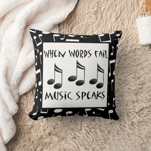 単語の失敗音楽は装飾用クッションのギフトを話します クッション (ブランケット)
