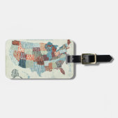 単語の州が付いている米国の地図 ラゲッジタグ (正面横)