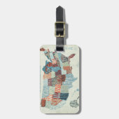 単語の州が付いている米国の地図 ラゲッジタグ (正面縦)