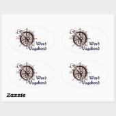 単語の放浪者のステッカー 楕円形シール (シート)