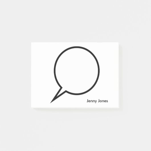 単語の気球のカスタムの文字 ポストイット (正面)