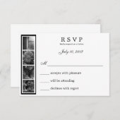 単語の芸術のアルファベットの写真撮影愛RSVPカード 出欠カード (正面/裏面)