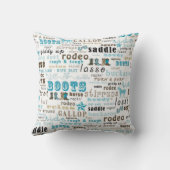 単語の芸術のターコイズのMoJoの西部の装飾用クッション クッション (裏面)