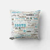 単語の芸術のターコイズのMoJoの西部の装飾用クッション クッション (正面)