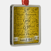 単語の芸術のパーソナライズな第50記念日 メタルオーナメント (右)
