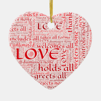 単語の芸術の無条件愛の表現 セラミックオーナメント