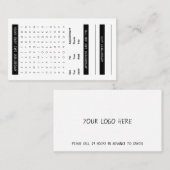 単語の調査のアポイントメントカード 名刺 (正面/裏面)