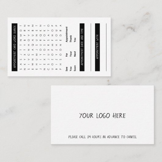 単語の調査のアポイントメントカード 名刺 (正面/裏面)