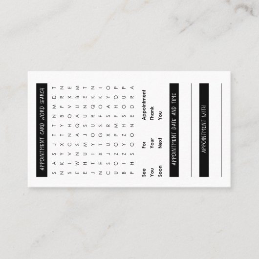 単語の調査のアポイントメントカード 名刺 (正面)