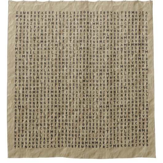 単語の調査: 羊皮紙の綴り シャワーカーテン (正面)