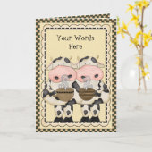 単語の追加コーヒー牛のグリーティングカード カード (黄色い花)