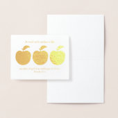 単語の適切に話されたりんごの金ゴールドの牧師の感謝 箔カード (ディスプレー)