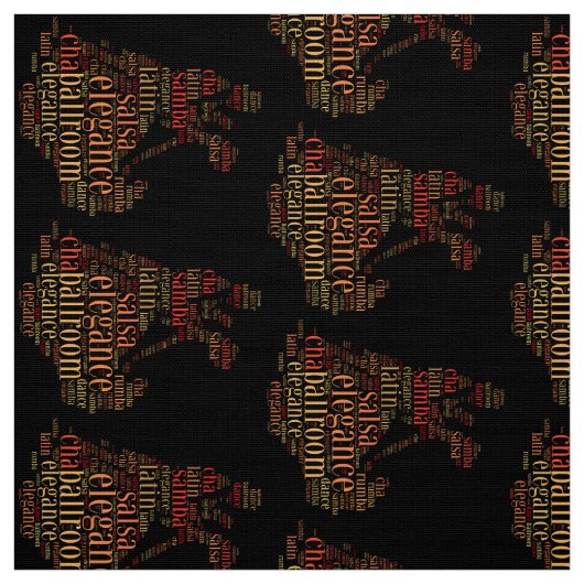 単語の雲のデザインとして踊りの組 ファブリック (見本)