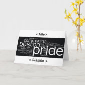 単語の雲の挨拶 カード (黄色い花)