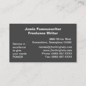 単語はパワーを持っているChalkboardライター, ZSSG 名刺 (裏面)