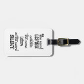 単語は静かと含んでいます同じ手紙を聞きます ラゲッジタグ (正面横)