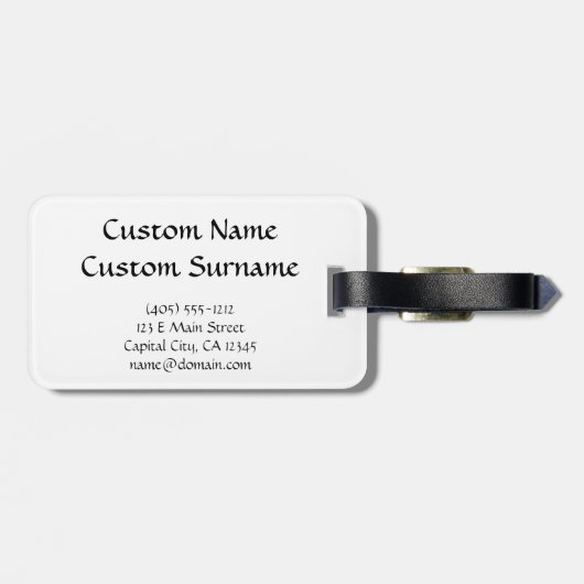 単語は静かと含んでいます同じ手紙を聞きます ラゲッジタグ (裏面横)