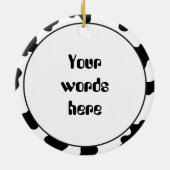 単語または写真牛のクリスマス装飾を追加 セラミックオーナメント (裏面)