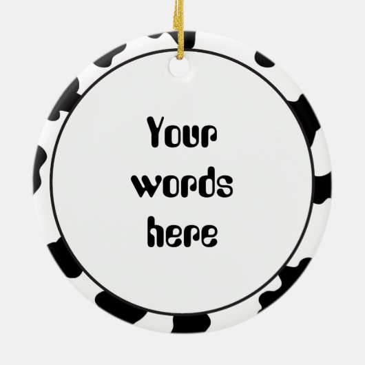 単語または写真牛のクリスマス装飾を追加 セラミックオーナメント (裏面)