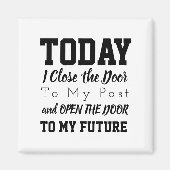 単語やる気を起こさせる引用文白黒 マグネット (正面)