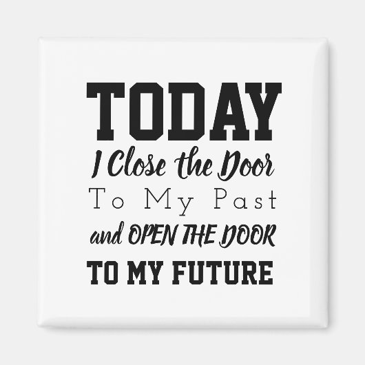 単語やる気を起こさせる引用文白黒 マグネット (正面)