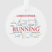 単語を含むランナパーソナライズされた オーナメント (正面)
