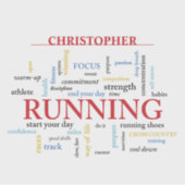 単語を含むランナパーソナライズされた シール (正面)
