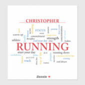 単語を含むランナパーソナライズされた シール (シート)