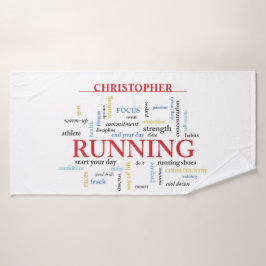 単語を含むランナパーソナライズされた バスタオル