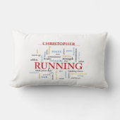 単語を含むランナパーソナライズされた ランバークッション (正面)
