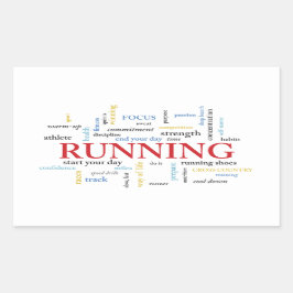 単語を含むランナパーソナライズされた 長方形シール