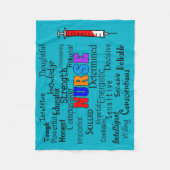 単語を記述するナースのフリースブランケット フリースブランケット (正面)