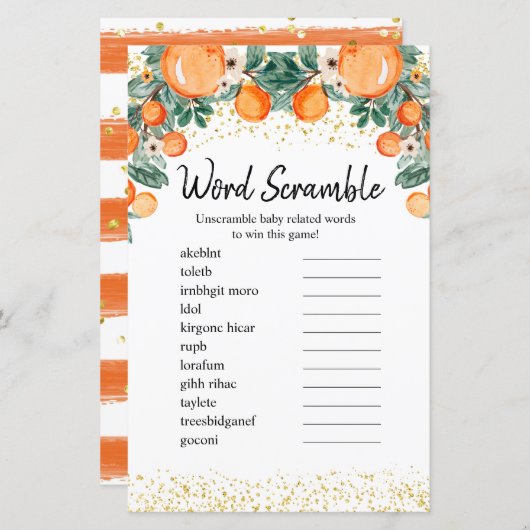 単語スクランブルゲームシトラス夏オレンジ (正面/裏面)
