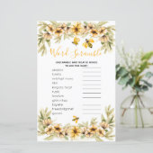 単語スクランブルゲームビー植物性ベビーシャワー (スタンド正面)