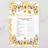 単語スクランブルゲームビー植物性ベビーシャワー (正面/裏面)