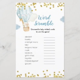 単語スクランブルゲームブルー熱気球ジャングル