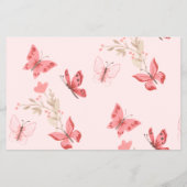 単語スクランブルピンク蝶の赤ちゃんシャワーゲーム チラシ (裏面)