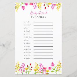 単語スクランブルワイルドフラワーベビーシャワーゲーム