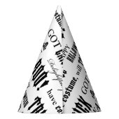 単語不気味白黒ハローウィンパーティ帽 パーティーハット (裏面)