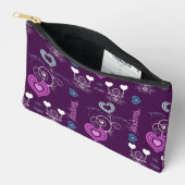 単語前向きとハート アクセサリーポーチ (見開き)